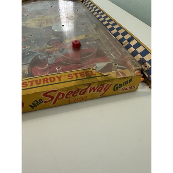 Vintage 500 Mile Speedway Marble Action Pinball Wolverine w/ original box - Picture 3 of 11